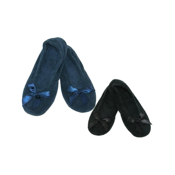 Isotoner - Isotoner Terry Classic Ballerina Slippers (Pack of 2) (Women's) - Walmart.com