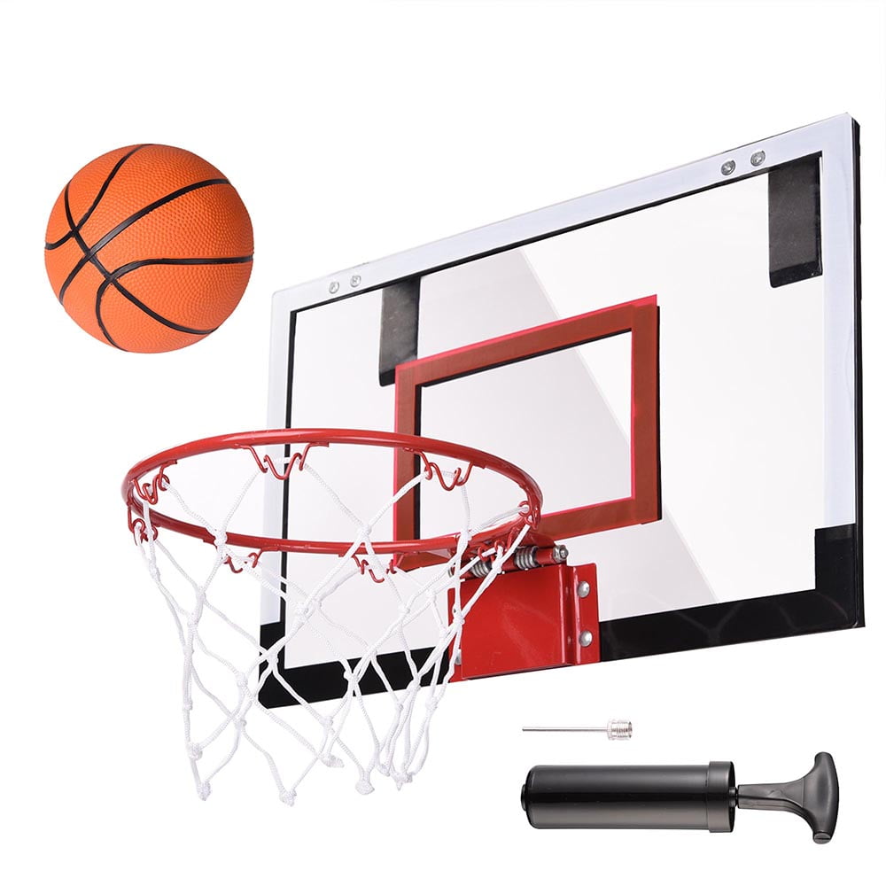 Mini Basketball Hoop 18&amp;#39;x12&amp;#39; Over-The-Door/Wall Indoor w/ Pump 5.5&quot; Ball Set Sport Exercise