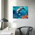 thumbnail image 3 of COMIO Yang Hongyu Blue Ocean Aquatic Animal Decoration Wall Art Underwater Coral Picture Canvas Print Room Wall Decoration, 3 of 4