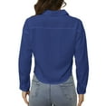 thumbnail image 4 of WEAIXIMIUNG Button Down Shirts for Women formal Autumn Fashion Losse Solid Color Short Top for Women, 4 of 4