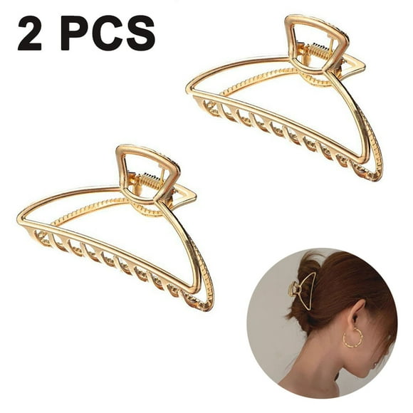 2PCS Metal claw clips, non-slip hair clips, hollow jaw hair clip for flxing, fixed strong clips, retro hair clips, hair accessories for women, girls