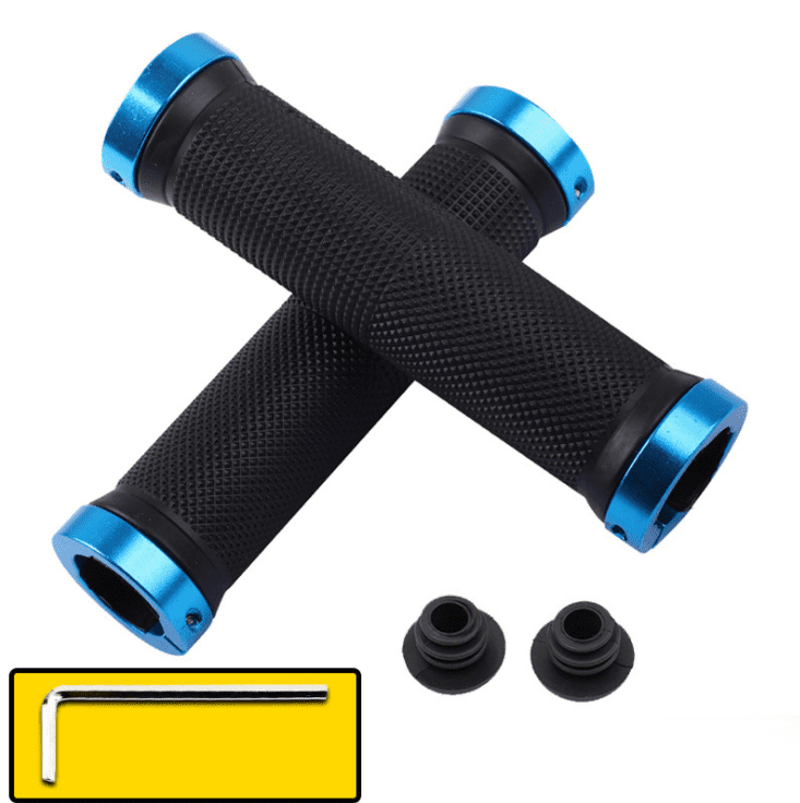 Non-Slip Rubber Bicycle Handle Grip 22mm 2Pcs Ergonomic Cycle Handlebar Bike Handlebar Grips Blue Universal MTB Grips for Scooters/BMX/Road Mountain Bike/Cruiser/Tricycle
