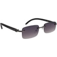 thumbnail image 3 of GFDYREE Retro Wood Buffs Vintage Style Gangster Rimless Clear Lens Rectangular Metal & Wood Eye Glasses, 3 of 3