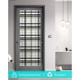 thumbnail image 5 of Window Privacy Film, Sage Green Black Grey Plaid UV Sun Blocking Window Tint Film Heat Control One Way Blackout Window Film, Simple Check Stripes Lines Country Non Adhesive Static Cling 17.7x39.3 In, 5 of 7