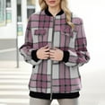 thumbnail image 4 of RQYYD Shackets for Women Fashion Casual Zip Up Flannel Plaid Jackets Long Sleeve Baggy Outwear Coat Fall Clothes, 4 of 4