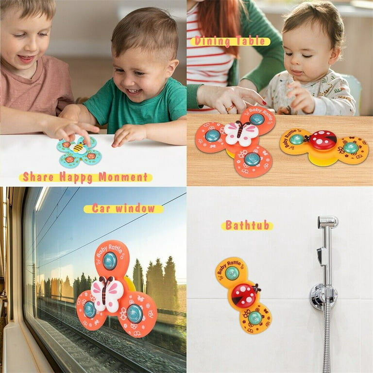 Suction Cup Spinner Toys for Baby, Sensory Toys Learning Toys for Toddlers  1-3, Baby Bath Toys for Babies 12-18 Months, 1 2 3 Year Old Girl Boy Gifts