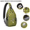 thumbnail image 3 of Colorful Checkered Sling Bag - Abstract Plaid Chest Bag with Anti-Theft Pockets & Adjustable Strap - Lightweight Daypack for Outdoor Enthusiasts & Travelers, 3 of 5