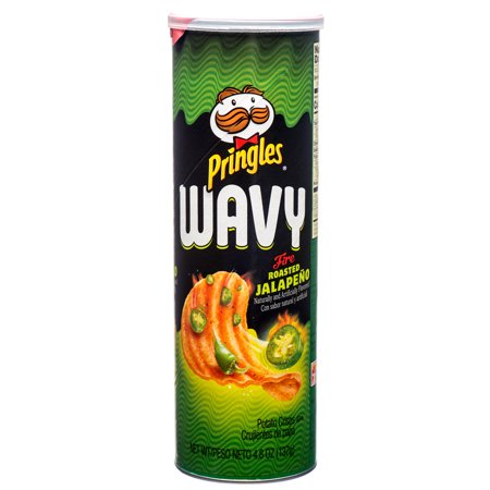 Pringles Wavy Fire Roasted Jalapeno Flavor Potato Crisps 4.5 oz. Can (1 Pack)
