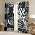 thumbnail image 2 of Homewish Cheetah Leopard Print Black Out Curtains, Black White Patchwork Curtains Pack of 2 (42x63 Each), Modern Fashion Abstract Bedroom Curtains, Living Room Curtains Decor, 2 of 5