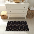 thumbnail image 2 of Kitchen & Bathroom Mat, Hexagon Geometric Design Slip Resistant Backing, Black, 19.5''X32'', 2 of 5