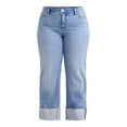 thumbnail image 3 of Terra & Sky Women's Plus Size Denim High Rise Wide Leg Jeans, 29" Inseam, Sizes 14W-28W, 3 of 5