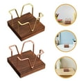 thumbnail image 1 of LOLIPPYY 2Pcs Square Desktop Memo Pad Holder Wood Black Walnut-Rose Gold Minimalist Design For Classroom, 1 of 8