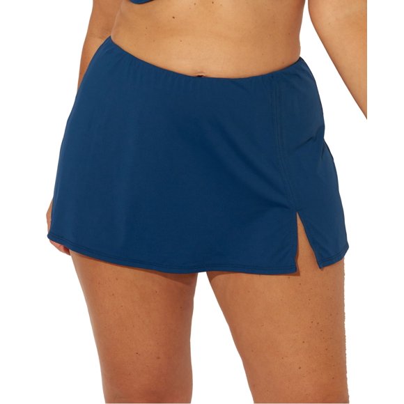 Bleu by Rod Beattie Plus Size Slit Swim Skirt Women’s Swimsuit, Navy, 22W