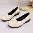thumbnail image 5 of Miluxas Women's Bow Ballet Flats Slip-On Round Toe Bowknot Ballerina Flat Elegant Dress Comfort Casual Daily Spring Summer Shoes Beige 6(37), 5 of 9