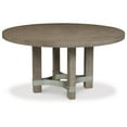 thumbnail image 3 of BenJara Afu 60 Inch Round Dining Table, Metal Stretchers, Wood Pedestal Base, Brown, 3 of 4