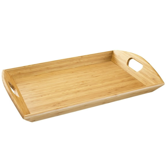 Totally Bamboo Butler's Tray, Large Serving Tray with Handles, 23" x 15" x 5"