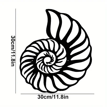 Nautilus Shell Coastal Beach Metal Wall Art, Metal Wall Art Interior Decoration, Home Wall Hangings Home Decoration