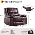 thumbnail image 2 of Ourlova 22 Inch PU Leather Power Lift Recliner Chair - Heat and Massage Claret (Compact Standard Style), 2 of 8