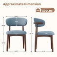 thumbnail image 3 of Hawsaiy Wooden Dining Chairs Set of 4, Mid-Century Upholstered Chenille Dining Chairs with Solid Wood Legs, Comfortable Kitchen Chairs for Dining Room, Blue, 3 of 10