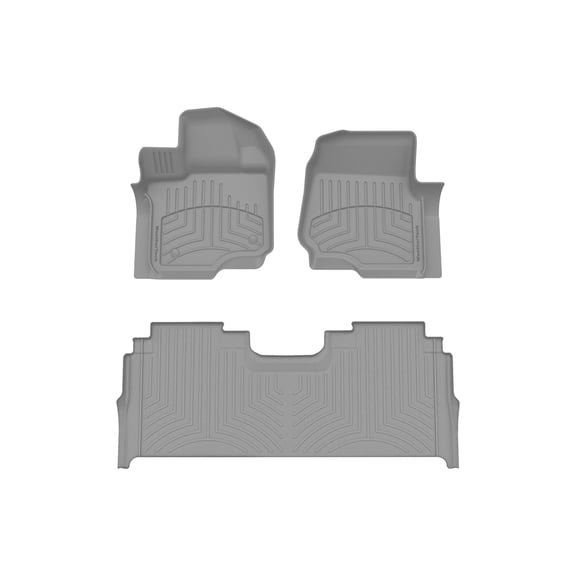 WeatherTech Custom Fit FloorLiners compatible with Ford F-150 Lightning, F-150 Raptor, F-150 - 1st & 2nd Row, Grey