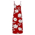 thumbnail image 4 of ClodeEU Women's Printed Spaghetti Strap Maxi Dress ，Boho V Neck Casual Floral Summer Sundress for Beach Vacation Multicolor07,Womens Plus XXL, 4 of 5
