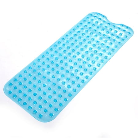 Clearance! Bathroom Bathtub Non-slip Bath Mat 39*15 in, with Hundreds of Vinyl Suction Cups, Big Size Bath and Shower Mat, Easy to Clean and Air Dry, Machine Washable Bathroom Rug, Blue,