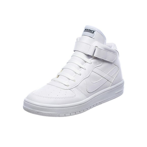 Tenis Tipo Bota Panam Mujer Moda Casual Urbano Tipo Piel Blanco Suela Ligera 126A6S blanco 22