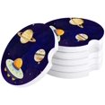 thumbnail image 1 of POGLIP Universe Space Planet Flying Saucer Set of 4 Car Coaster for Drinks, Absorbent Ceramic Stone Coasters Cup Mat with Cork Base for Home Kitchen Room Coffee Table Bar Decor, 1 of 5