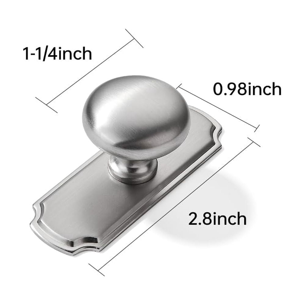 10 Pack 1-1/4 inch Backplate for Cabinet Knobs Champagne Bronze Drawer Knobs Satin Brass Cabinet Hardware Vintage Knobs with Backplate