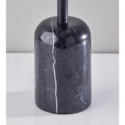 Adesso Bryant 20.75 2-Light Modern Dimmable Black Marble LED Table Lamp with Black Shades