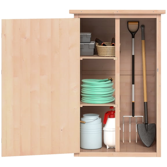 CoSoTower Remise de Jardin 29.9"x21.7"x45.3 Pouces avec Toit en Asphalte, Armoire de Rangement Extérieure avec Étagères, Naturel