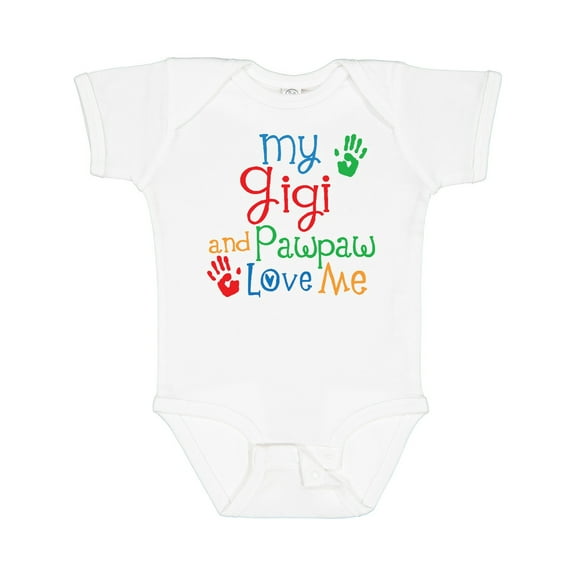 Inktastic My Gigi and Pawpaw Love Me Boys or Girls Baby Bodysuit