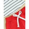 thumbnail image 6 of Infant Baby Boys Pants Set, Long Sleeve Crew Neck Striped T-shirt with Elastic Waist Pants, 6 of 8
