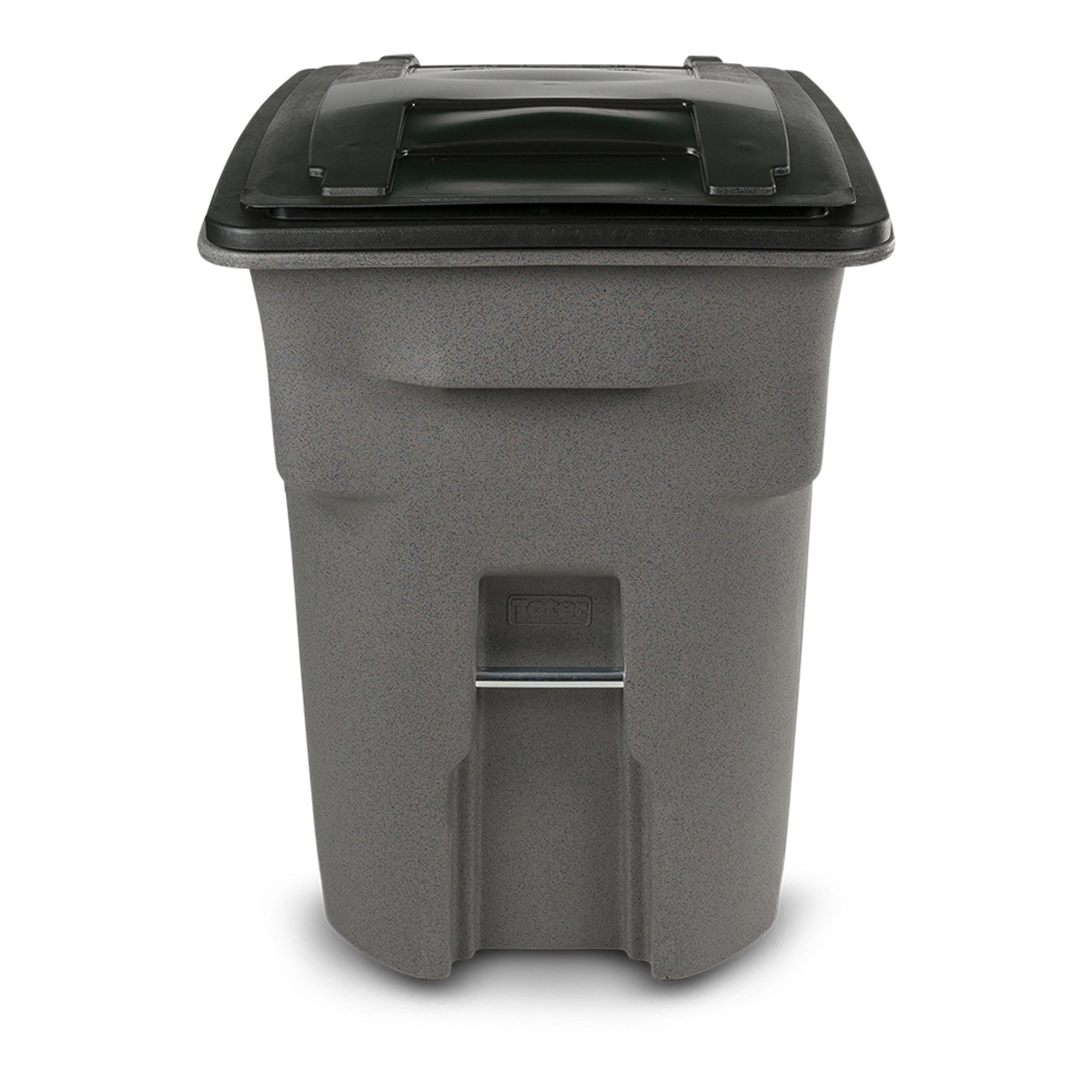 Toter 96 Gal. Trash Can Graystone with Quiet Wheels and Lid