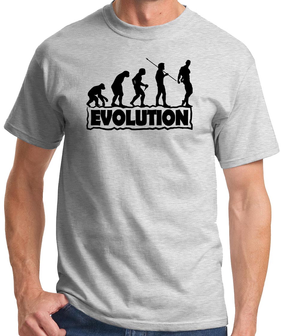 The Evolution of Fitness Funny Gym T-shirt - Ash, Small - Walmart.com