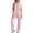 Pink, variant on Womens Pajama Sets Women's Summer Short Sleeve Pajama Button Down Shirt Collar Comfortable Sleepwear Two Piece Outfit Solid Color Turn Down Collar Full Length Black L