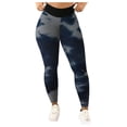 thumbnail image 6 of YUEHUA Women's Tie-Dye Honeycomb Yoga Leggings, Tummy Control Butt Lifting Pants, Stretchy Compression Workout Tights for Casual, 6 of 7