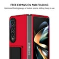 thumbnail image 3 of SaniMore for Samsung Galaxy Z Fold 4 7.6 inch Slim Case, Military Grade Shockproof Hard PC Cover Built-in Invisible Folding Bracket Kickstand Thickened Lens Frame for Samsung Z Fold 4, Red, 3 of 11