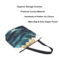 thumbnail image 3 of FORMRS Womens Canvas Tote Bag with Zipper Inner Pocket Shoulder Handbag, Blue Mountains, 3 of 7