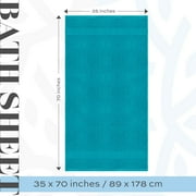 White Classic Hotel Collection 650 Gsm Cotton Bath Sheet Towels, Oversized Bathroom Towels, Aqua, 35 x 70, 2 Pack