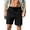 02-Black, variant on Iceglad Mens Cotton Linen Shorts Stretch Summer Beach Shorts Casual Drawstring 24inch Inseam Shorts