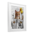 thumbnail image 3 of Stupell Industries Cat on Toilet with Ducky White Framed Print Under Glass design by Matthew Piotrowicz, 16 x 13, 3 of 10