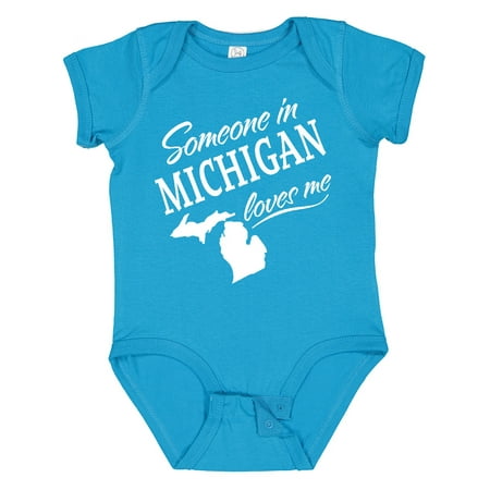 

Inktastic Someone in Michigan Loves Me Gift Baby Boy or Baby Girl Bodysuit