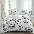 4 Piece Duvet Cover Set Queen, Sports Soccer Balls Soft Breathable — free download