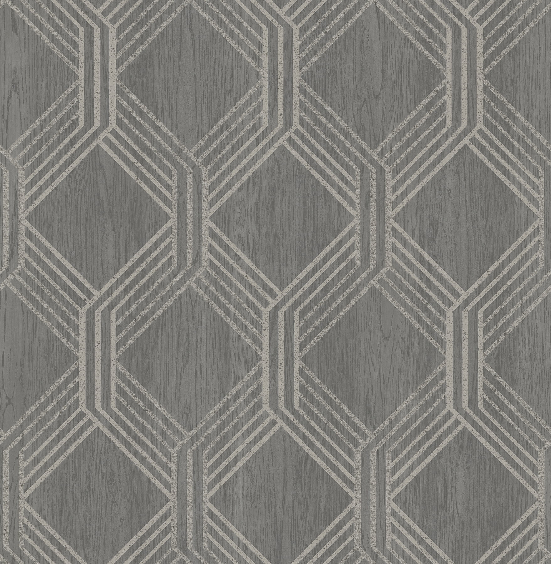 Brewster Colmar Charcoal Geo Lattice Wallpaper
