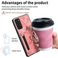 thumbnail image 5 of Allytech Samsung Galaxy S20 FE Case Wallet, S20 FE 5G Case, S20 FE 2022 Case, RFID Blocking Multiple Cards Slots Ring Holder Stand Shockproof Protective Hand Wrist Wallet Case Cover - Pink, 5 of 11