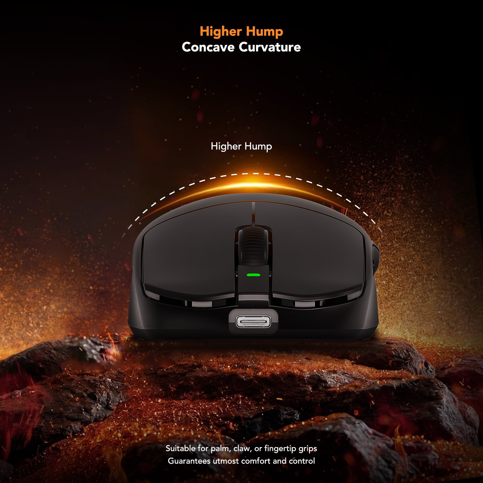 Mercury Wireless Gaming Mouse，41g Ultalight, PAW3395 Sensor, 8K Polling Rate,26000 DPI,5 Programmable Buttons Optical Mice for PC/MAC/Laptop,Black