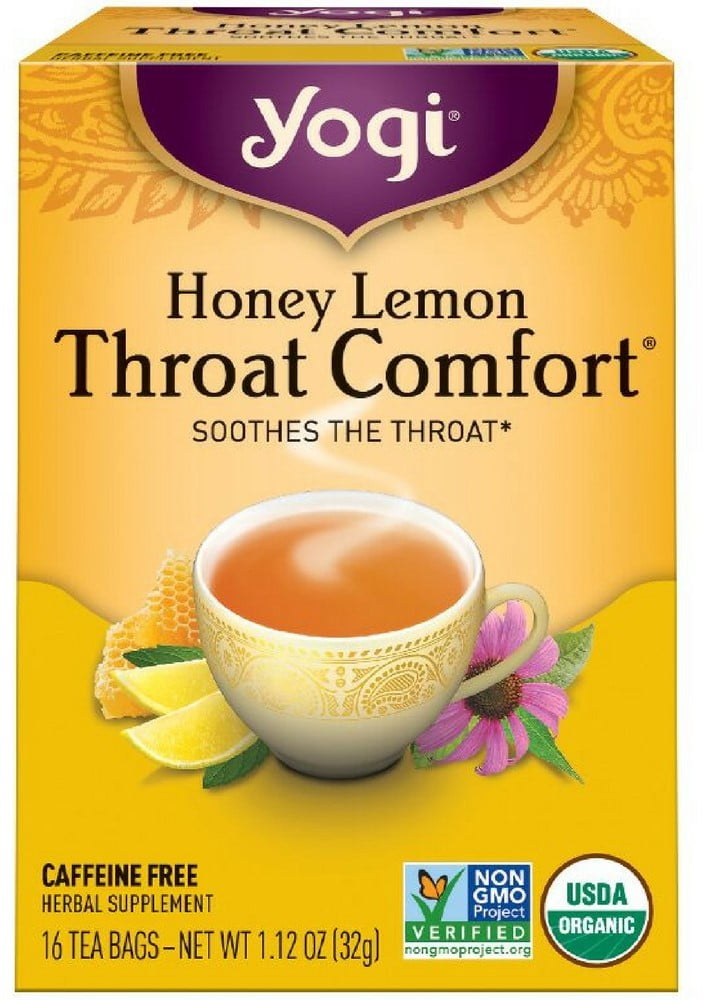 Yogi Tea Throat Comfort, Honey Lemon 16 ea (Pack of 3)