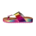 thumbnail image 3 of Kensie Girl Thong Flat Heel Kids Cork Sole Flip-Flops with Buckle Strap - Multicolor, 12, 3 of 7