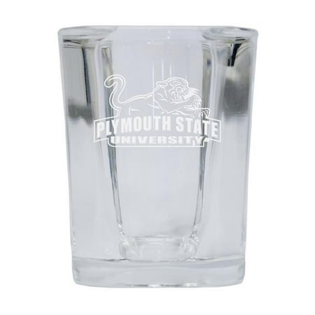 

R & R Imports SGSE2-C-PLY20 Plymouth State University 2 oz Square Shot Glass Laser Etched Logo Design - Pack of 2